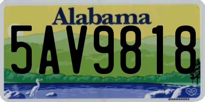 AL license plate 5AV9818