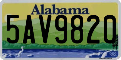 AL license plate 5AV9820