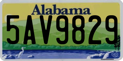 AL license plate 5AV9829