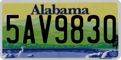 AL license plate 5AV9830