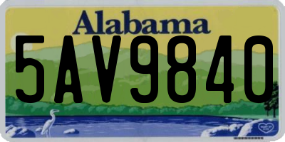 AL license plate 5AV9840