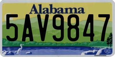 AL license plate 5AV9847