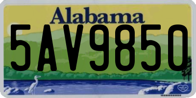 AL license plate 5AV9850