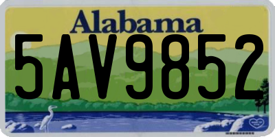 AL license plate 5AV9852