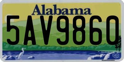 AL license plate 5AV9860