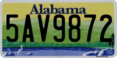 AL license plate 5AV9872