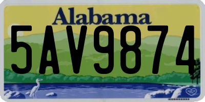 AL license plate 5AV9874