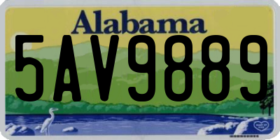 AL license plate 5AV9889