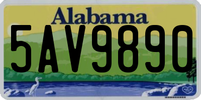 AL license plate 5AV9890