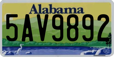 AL license plate 5AV9892
