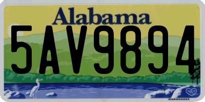 AL license plate 5AV9894