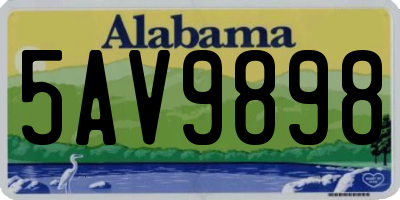 AL license plate 5AV9898