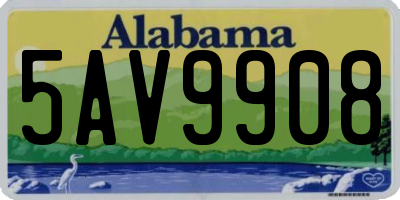 AL license plate 5AV9908