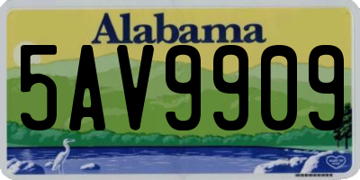 AL license plate 5AV9909