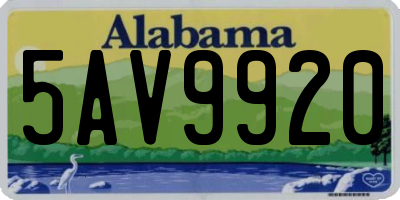 AL license plate 5AV9920