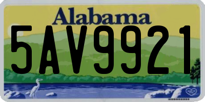 AL license plate 5AV9921