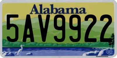 AL license plate 5AV9922