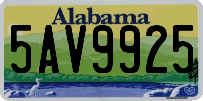 AL license plate 5AV9925