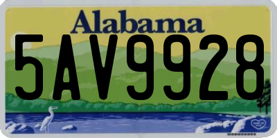 AL license plate 5AV9928