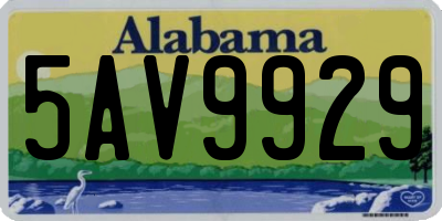 AL license plate 5AV9929