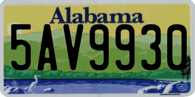 AL license plate 5AV9930