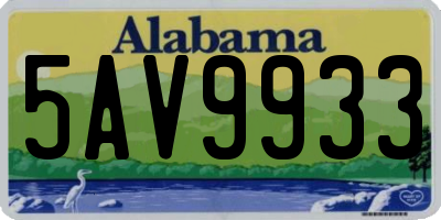 AL license plate 5AV9933