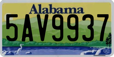 AL license plate 5AV9937