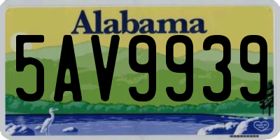 AL license plate 5AV9939