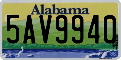 AL license plate 5AV9940