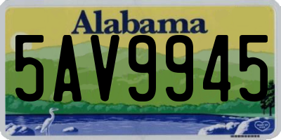 AL license plate 5AV9945