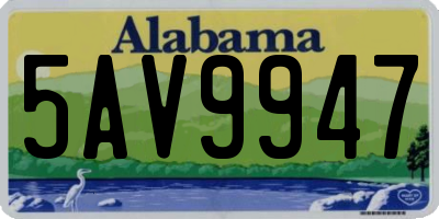 AL license plate 5AV9947