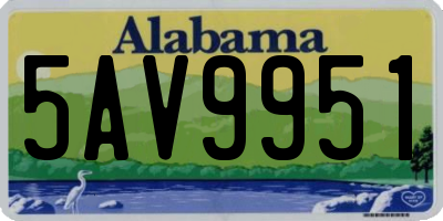 AL license plate 5AV9951