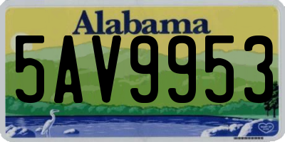 AL license plate 5AV9953