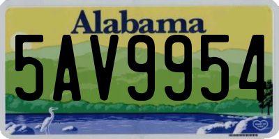 AL license plate 5AV9954