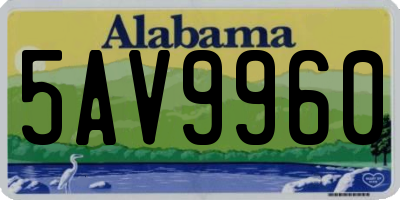 AL license plate 5AV9960