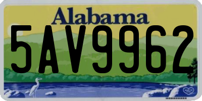 AL license plate 5AV9962