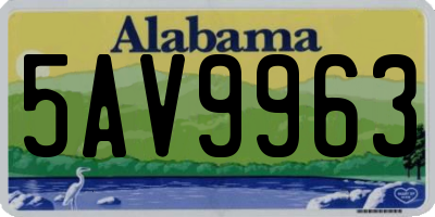 AL license plate 5AV9963
