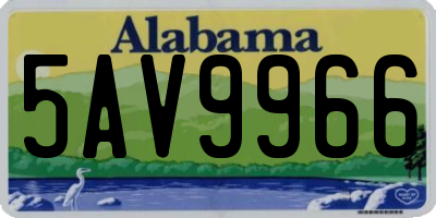 AL license plate 5AV9966