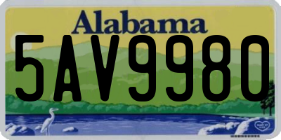 AL license plate 5AV9980