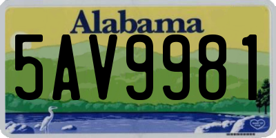AL license plate 5AV9981