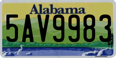 AL license plate 5AV9983