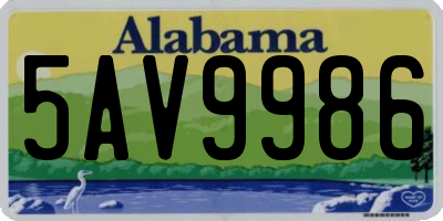 AL license plate 5AV9986