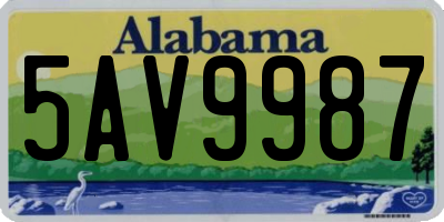 AL license plate 5AV9987