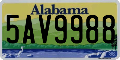 AL license plate 5AV9988