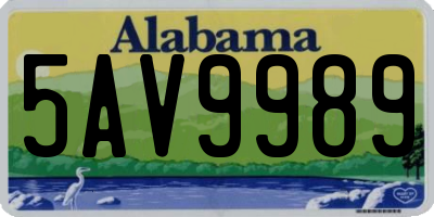 AL license plate 5AV9989