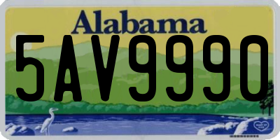 AL license plate 5AV9990