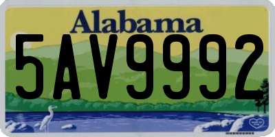 AL license plate 5AV9992