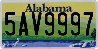 AL license plate 5AV9997