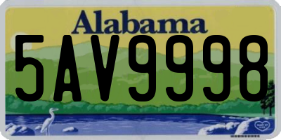 AL license plate 5AV9998