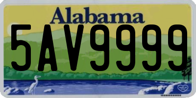 AL license plate 5AV9999